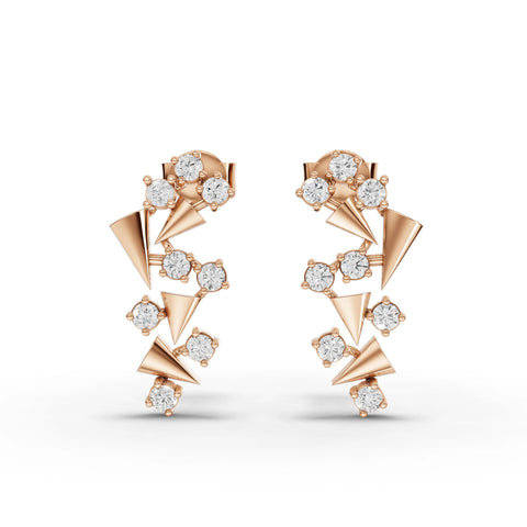0.4CT Round Lab Diamond Spiral Earrings - Buvea Jewels