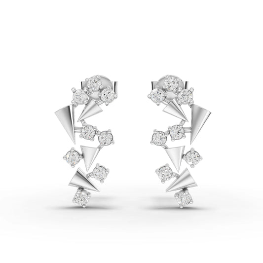 0.4CT Round Lab Diamond Spiral Earrings - Buvea Jewels