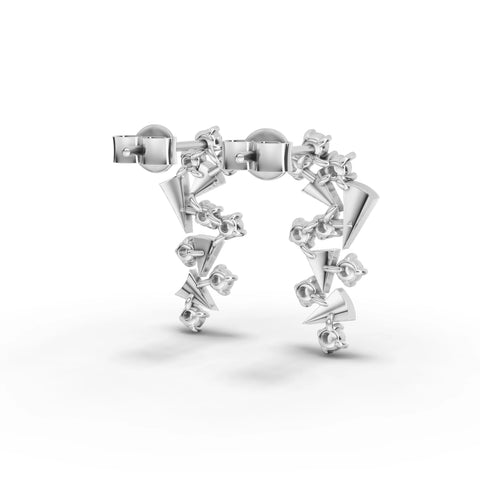 0.4CT Round Lab Diamond Spiral Earrings - Buvea Jewels