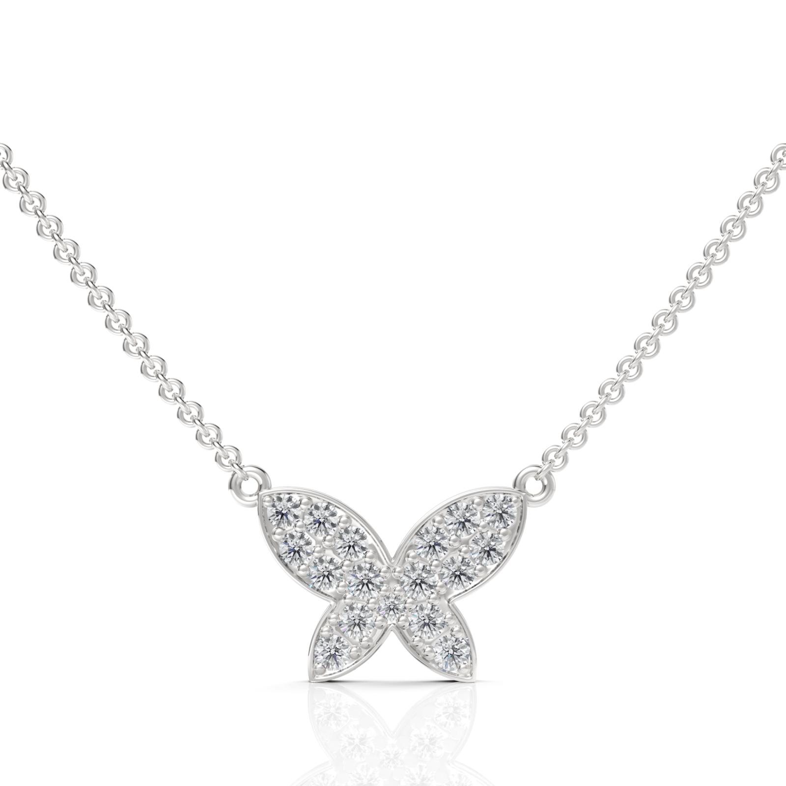 0.52CT Round Lab Diamond Butterfly Chain Pendant - Buvea Jewels