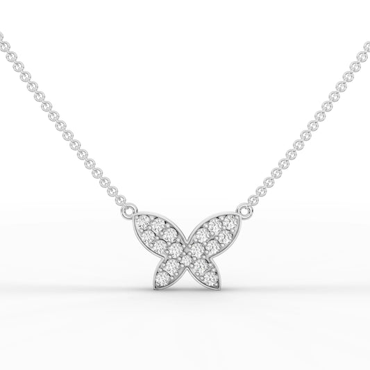 0.52CT Round Lab Diamond Butterfly Chain Pendant - Buvea Jewels