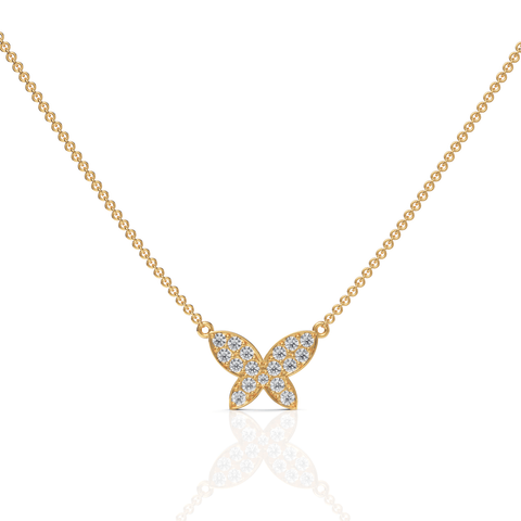 0.52CT Round Lab Diamond Butterfly Chain Pendant - Buvea Jewels