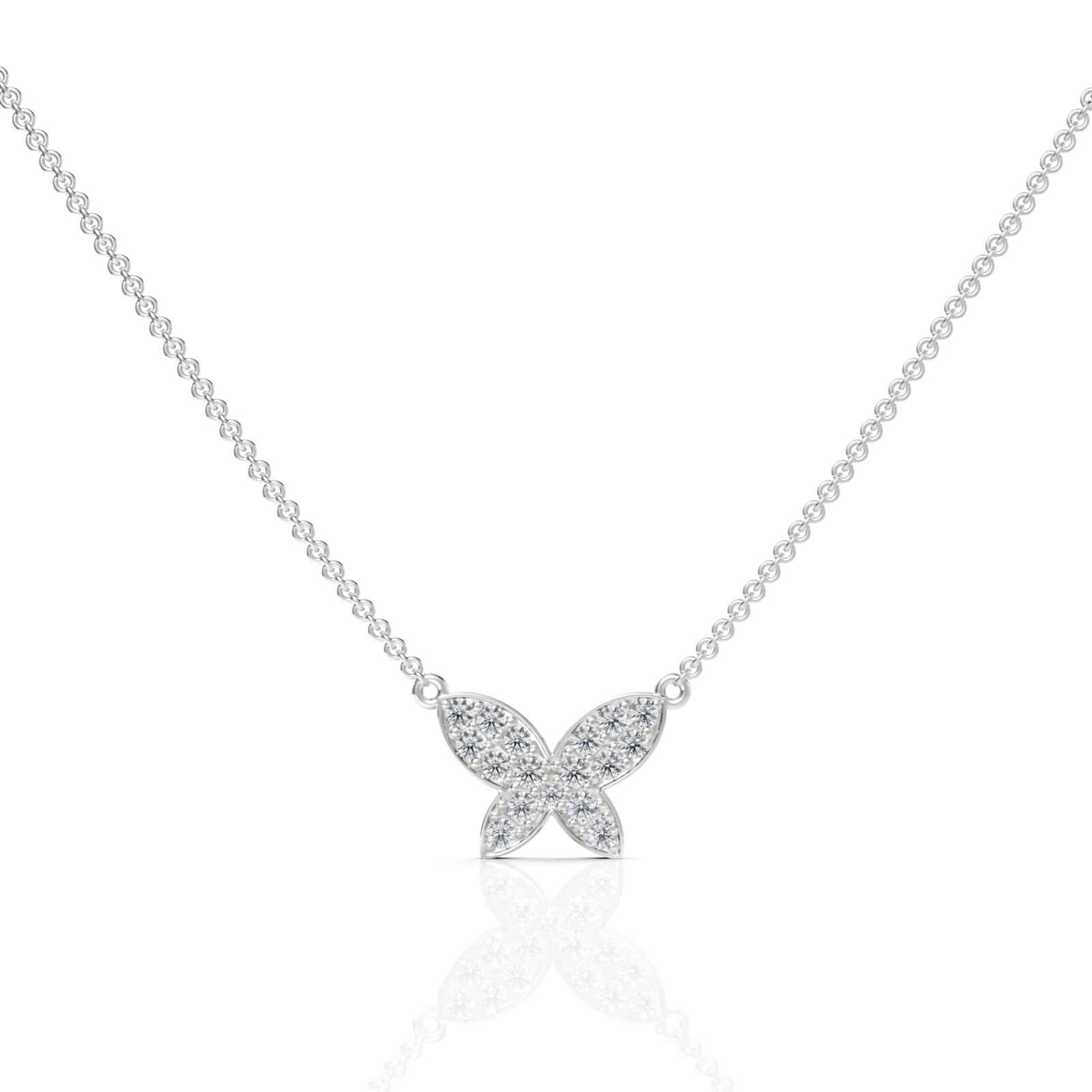 0.52CT Round Lab Diamond Butterfly Chain Pendant - Buvea Jewels