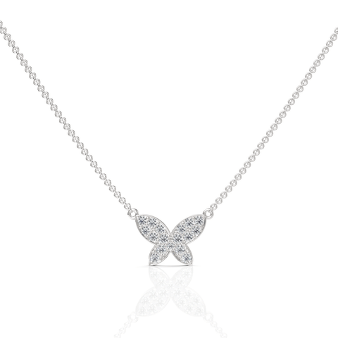 0.52CT Round Lab Diamond Butterfly Chain Pendant - Buvea Jewels