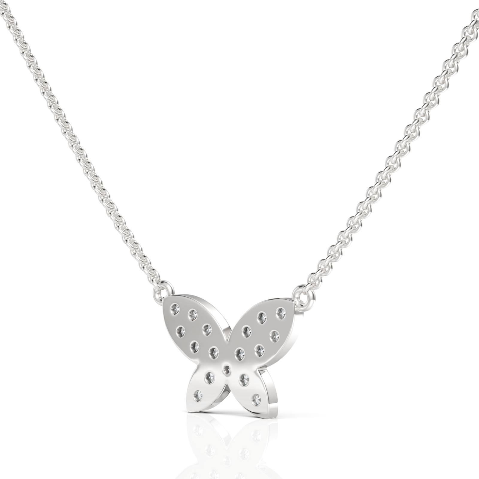 0.52CT Round Lab Diamond Butterfly Chain Pendant - Buvea Jewels