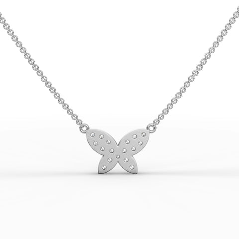 0.52CT Round Lab Diamond Butterfly Chain Pendant - Buvea Jewels
