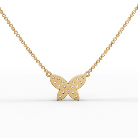 0.52CT Round Lab Diamond Butterfly Chain Pendant - Buvea Jewels