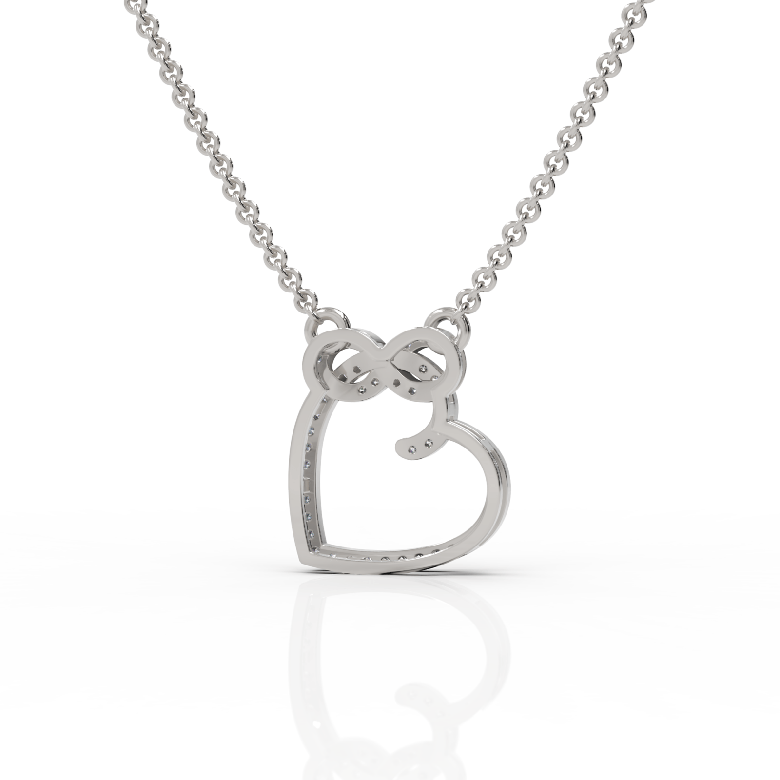 0.52CT Round Lab Diamond Infinity Heart Pendant - Buvea Jewels