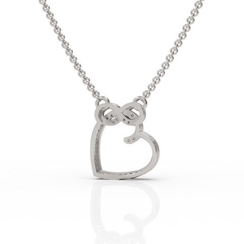 0.52CT Round Lab Diamond Infinity Heart Pendant - Buvea Jewels