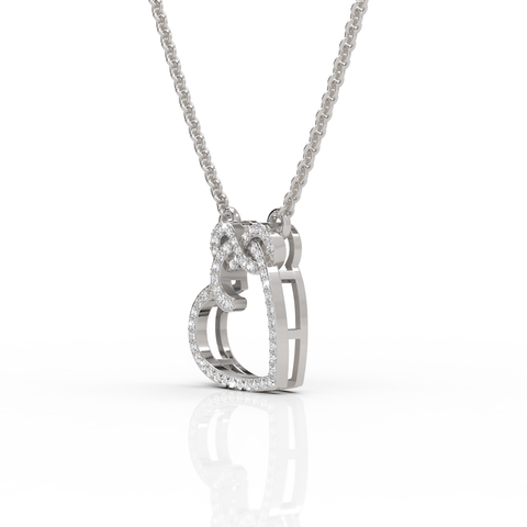 0.52CT Round Lab Diamond Infinity Heart Pendant - Buvea Jewels