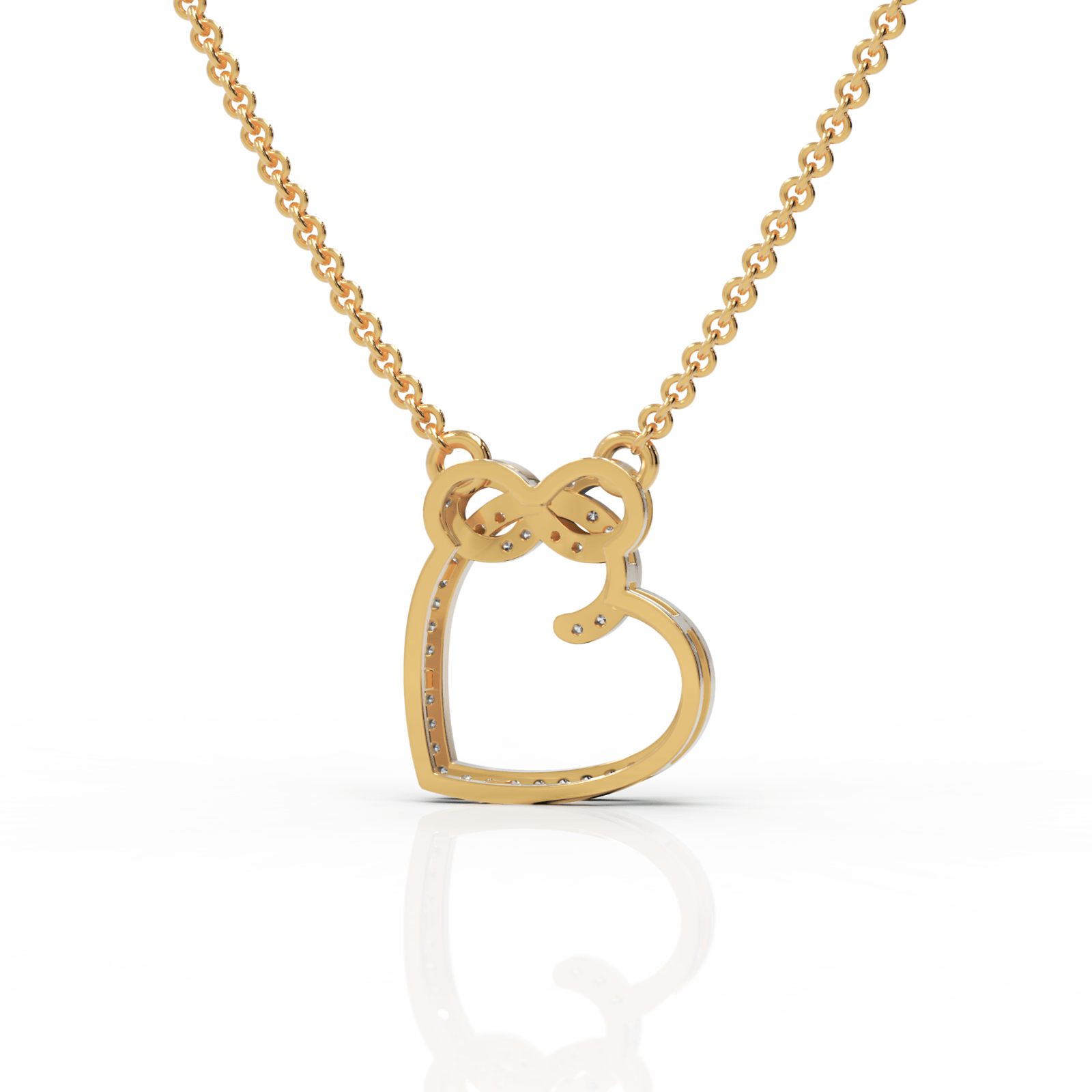 0.52CT Round Lab Diamond Infinity Heart Pendant - Buvea Jewels