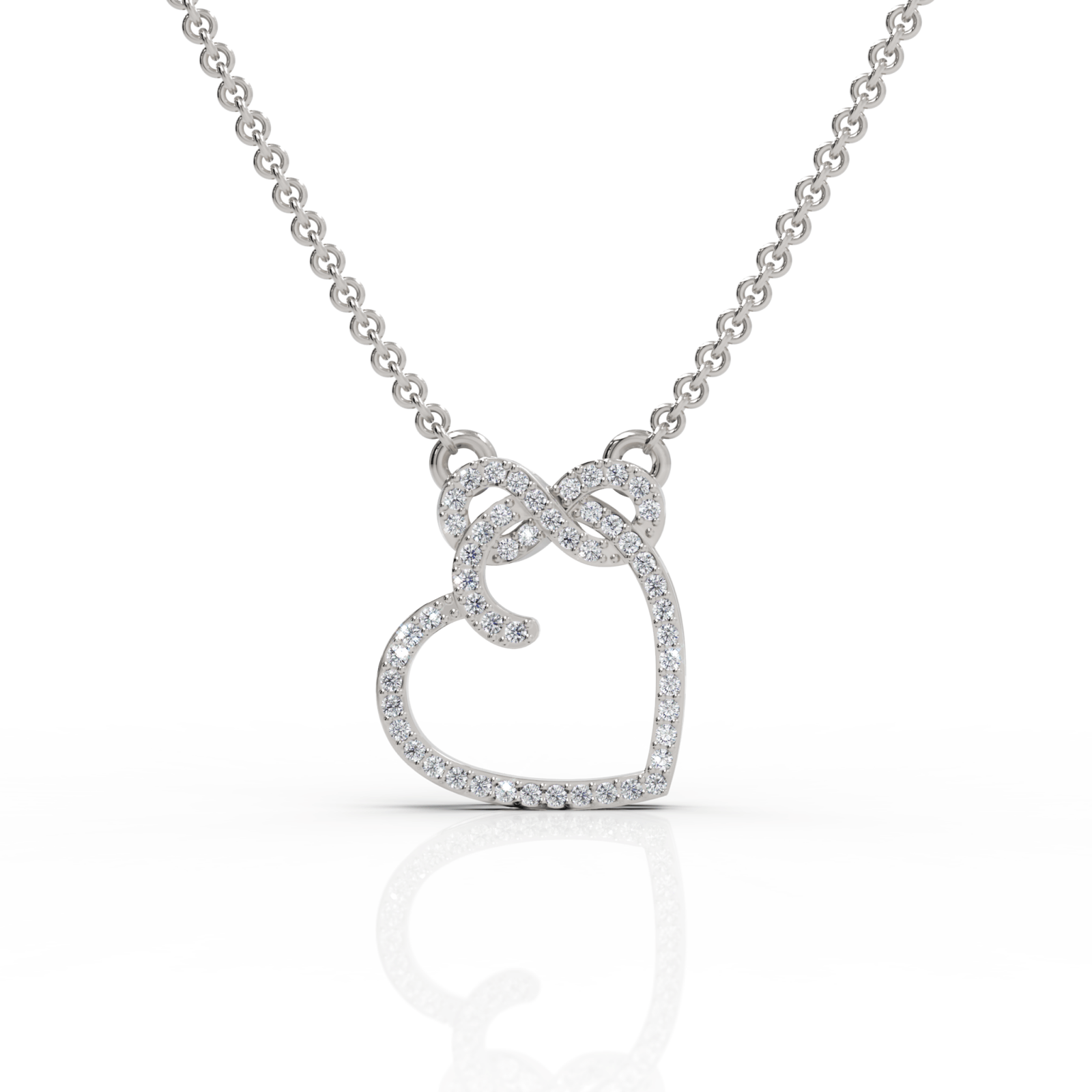 0.52CT Round Lab Diamond Infinity Heart Pendant - Buvea Jewels