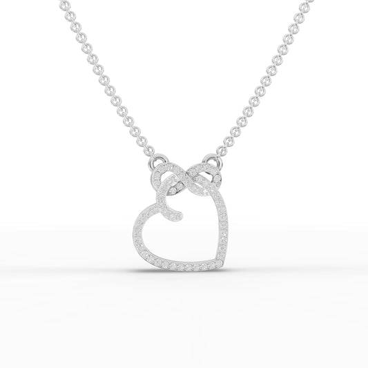 0.52CT Round Lab Diamond Infinity Heart Pendant - Buvea Jewels