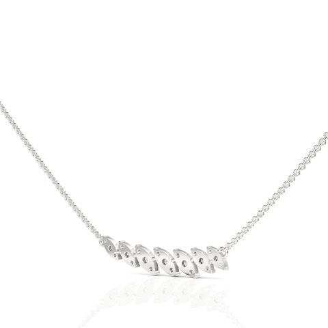 0.53CT Round Lab Diamond Leaf Chain Pendant - Buvea Jewels