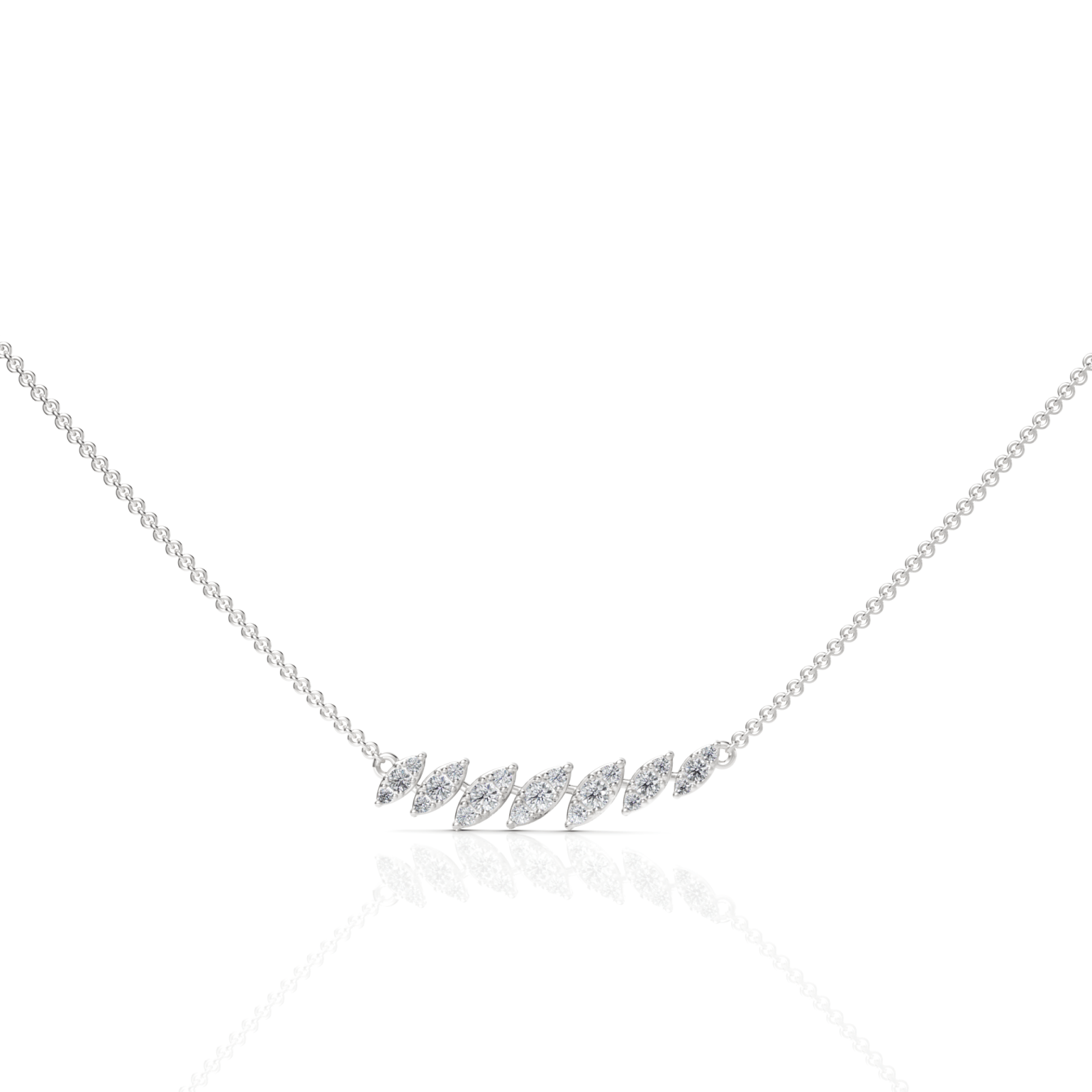 0.53CT Round Lab Diamond Leaf Chain Pendant - Buvea Jewels