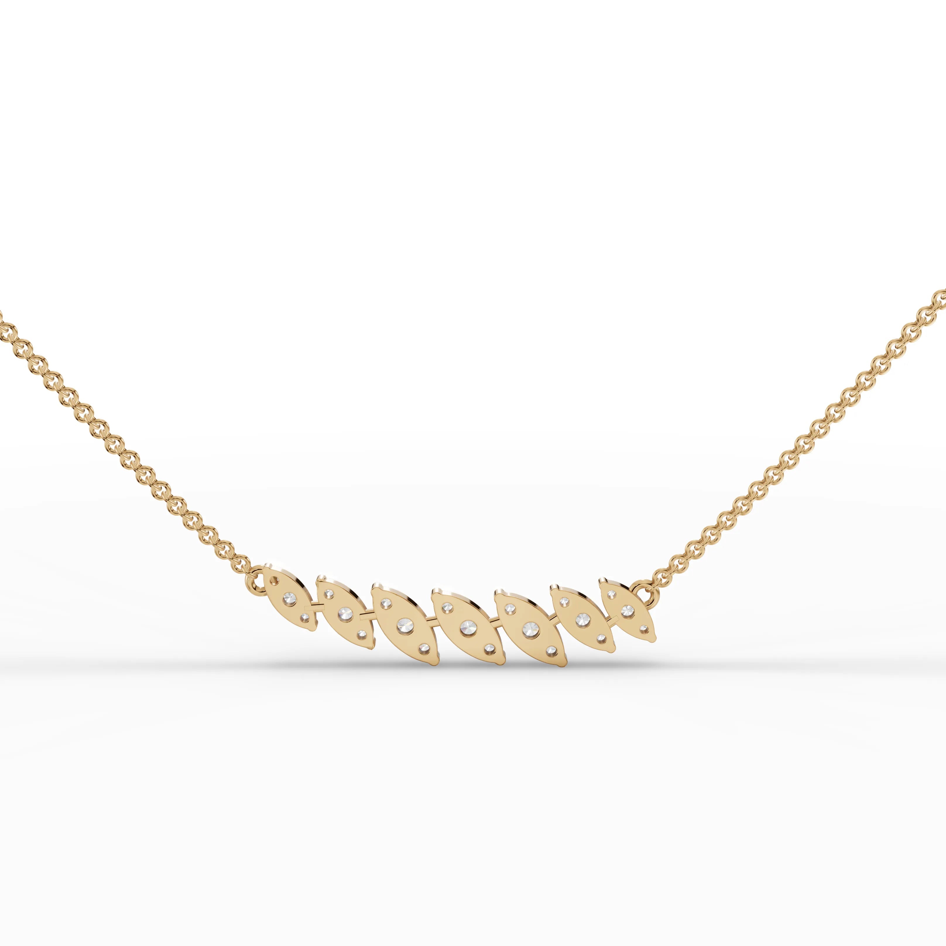 0.53CT Round Lab Diamond Leaf Chain Pendant - Buvea Jewels