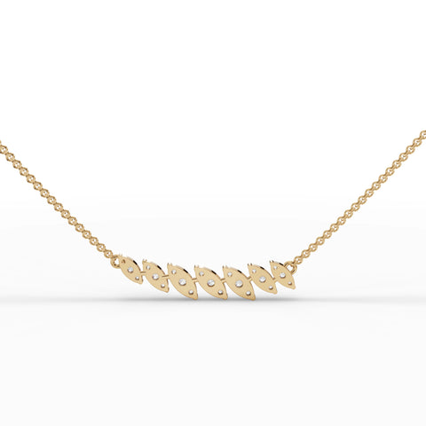 0.53CT Round Lab Diamond Leaf Chain Pendant - Buvea Jewels