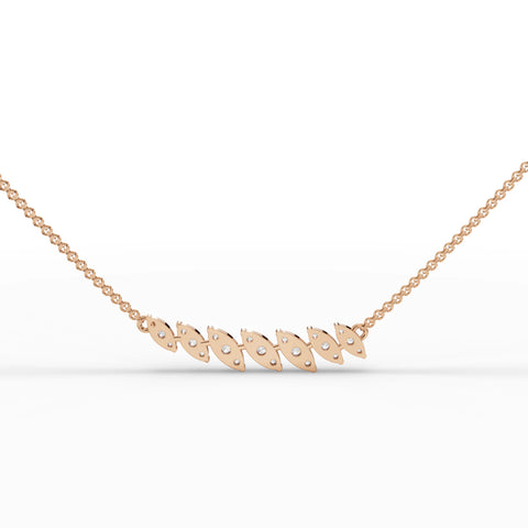 0.53CT Round Lab Diamond Leaf Chain Pendant - Buvea Jewels