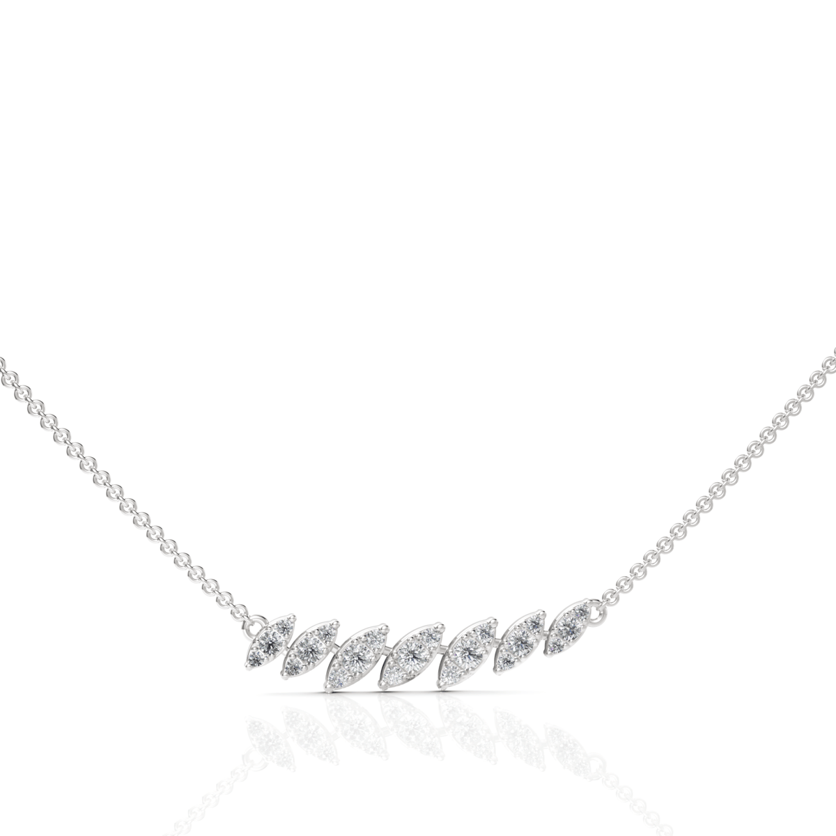 0.53CT Round Lab Diamond Leaf Chain Pendant - Buvea Jewels