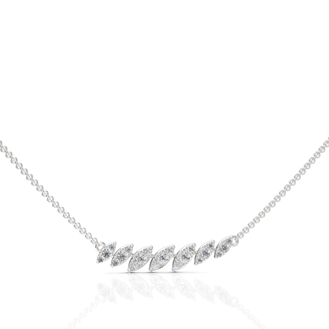 0.53CT Round Lab Diamond Leaf Chain Pendant - Buvea Jewels