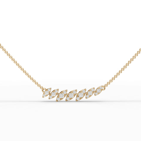0.53CT Round Lab Diamond Leaf Chain Pendant - Buvea Jewels