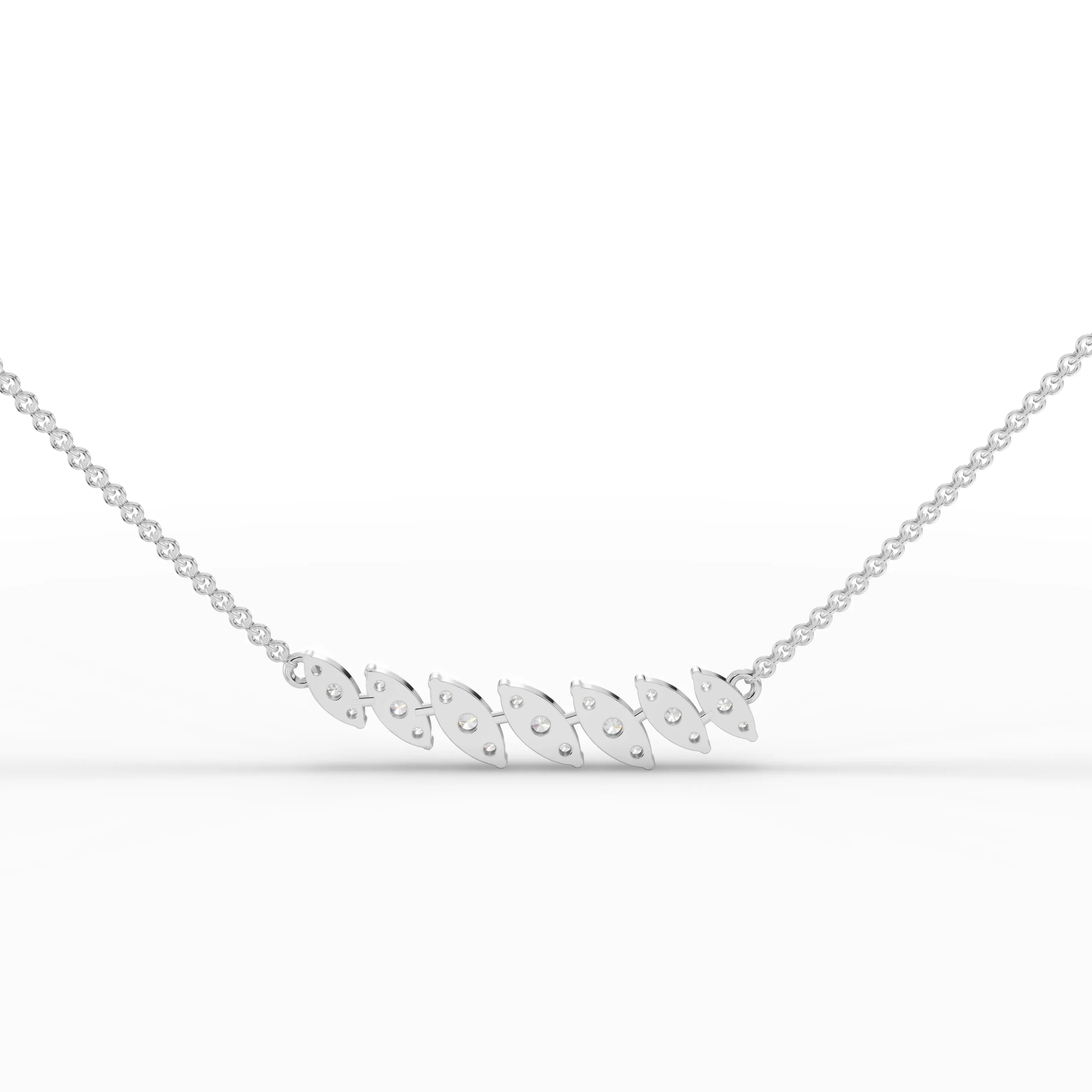 0.53CT Round Moissanite Leaf Chain Pendant - Buvea Jewels