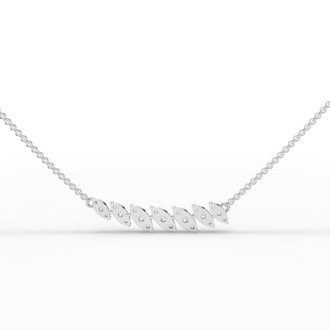 0.53CT Round Moissanite Leaf Chain Pendant - Buvea Jewels