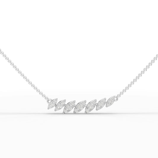0.53CT Round Moissanite Leaf Chain Pendant - Buvea Jewels