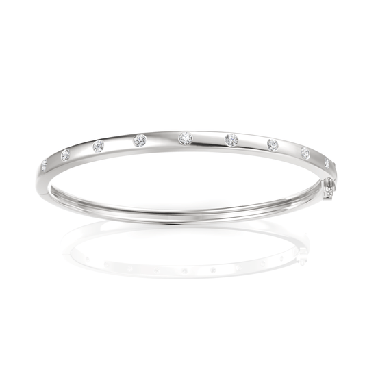 0.54CT Round Lab Diamond Premium Bangle Bracelet - Buvea Jewels