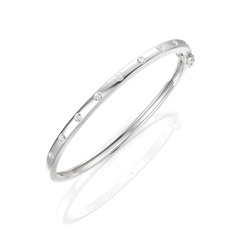 0.54CT Round Lab Diamond Premium Bangle Bracelet - Buvea Jewels