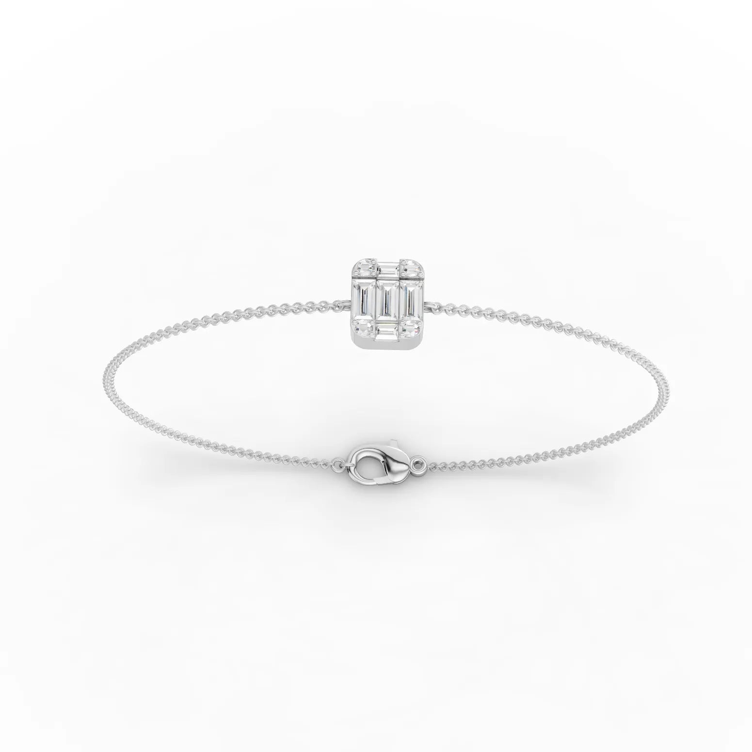0.55CT Baguette Lab Diamond Cluster Bracelet - Buvea Jewels