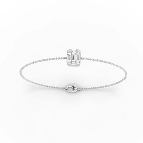 0.55CT Baguette Lab Diamond Cluster Bracelet - Buvea Jewels