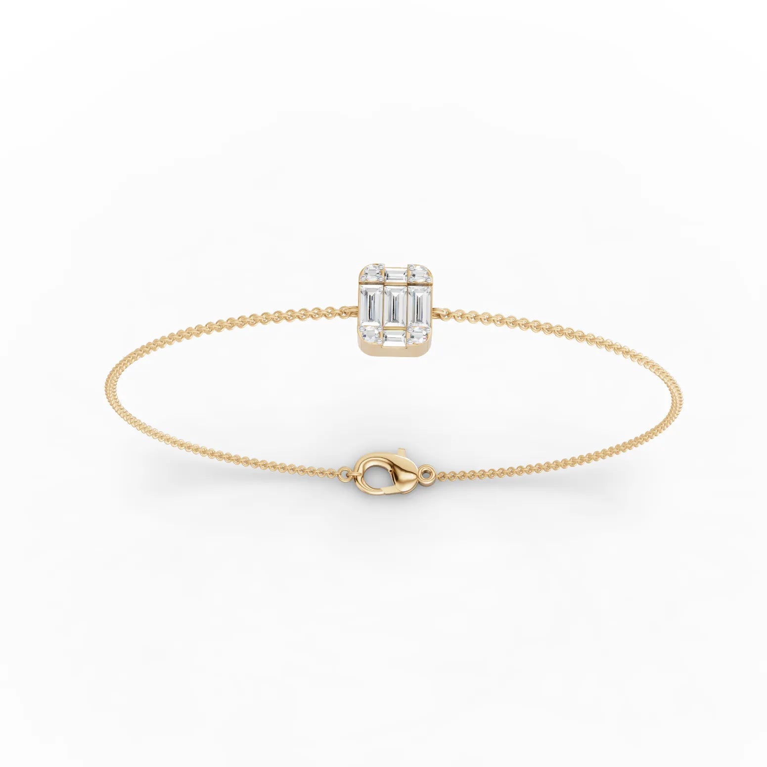 0.55CT Baguette Lab Diamond Cluster Bracelet - Buvea Jewels