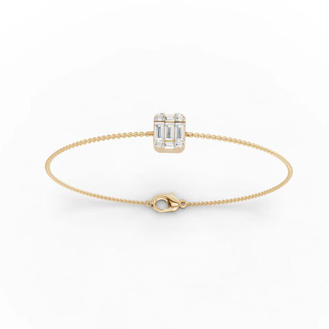 0.55CT Baguette Lab Diamond Cluster Bracelet - Buvea Jewels