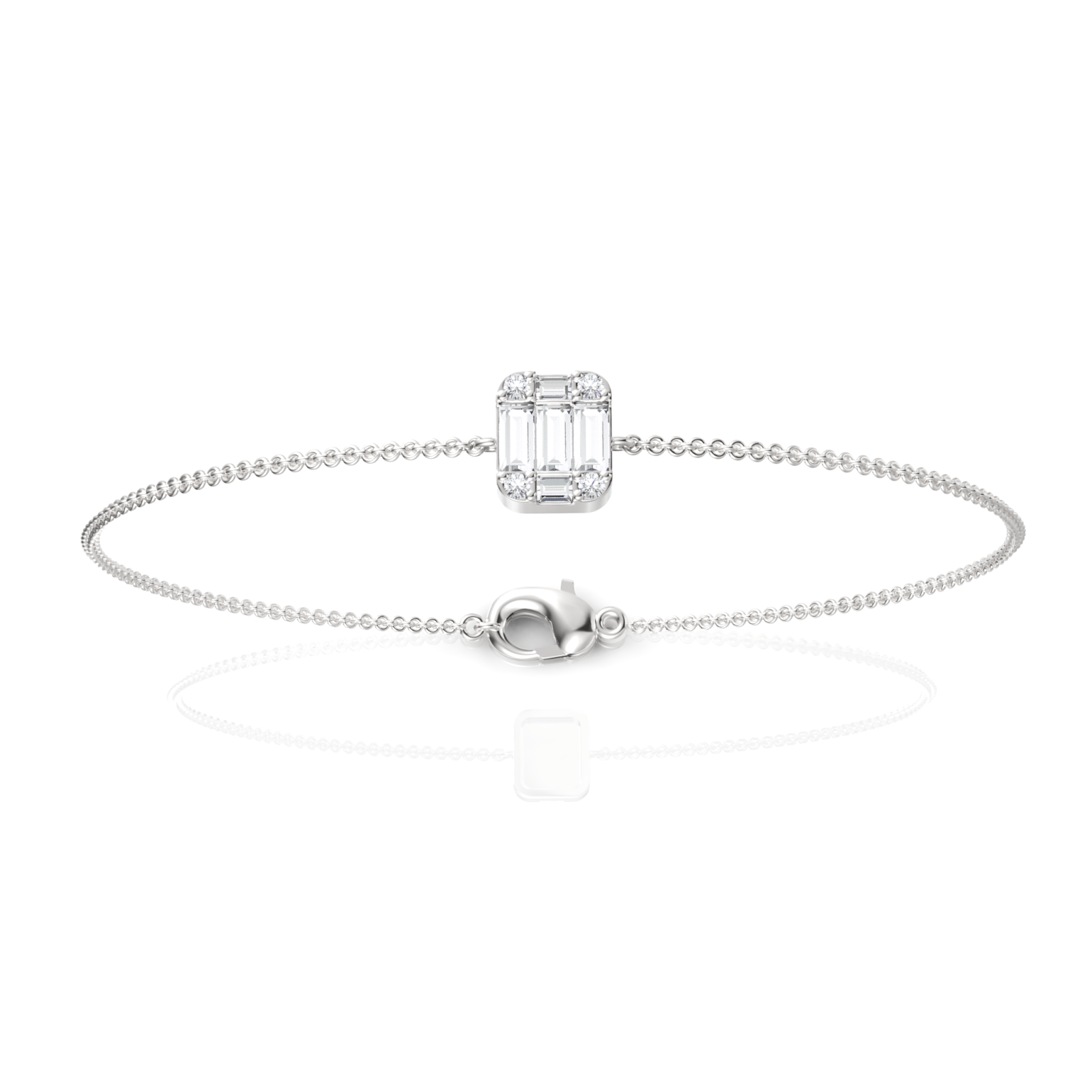 0.55CT Baguette Lab Diamond Cluster Bracelet - Buvea Jewels