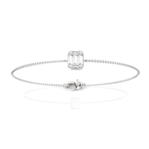 0.55CT Baguette Lab Diamond Cluster Bracelet - Buvea Jewels