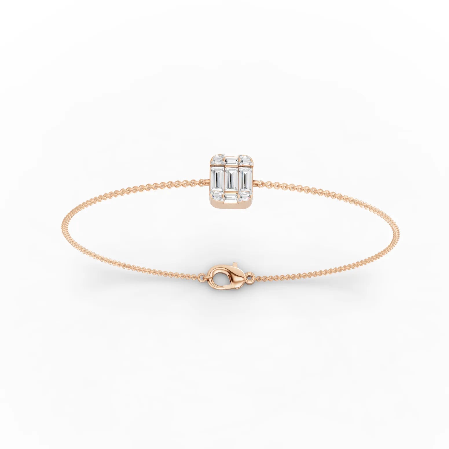 0.55CT Baguette Lab Diamond Cluster Bracelet - Buvea Jewels