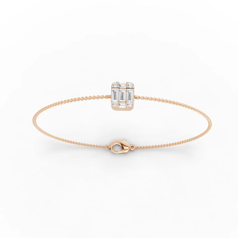 0.55CT Baguette Lab Diamond Cluster Bracelet - Buvea Jewels