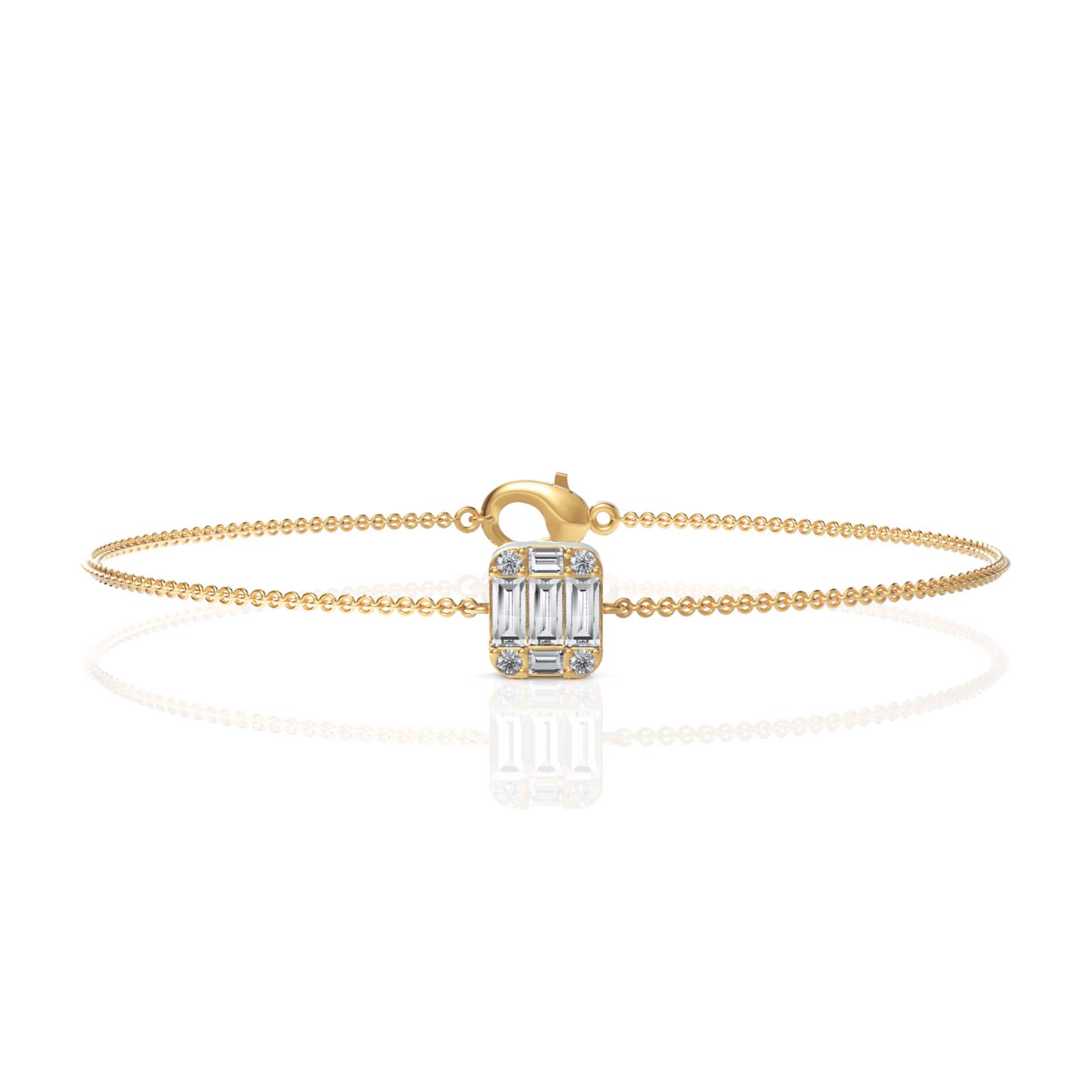 0.55CT Baguette Lab Diamond Cluster Bracelet - Buvea Jewels