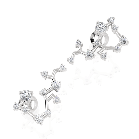 0.57CT Sagittarius Zodiac Round Lab Diamond Earring - Buvea Jewels