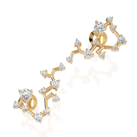 0.57CT Sagittarius Zodiac Round Lab Diamond Earring - Buvea Jewels