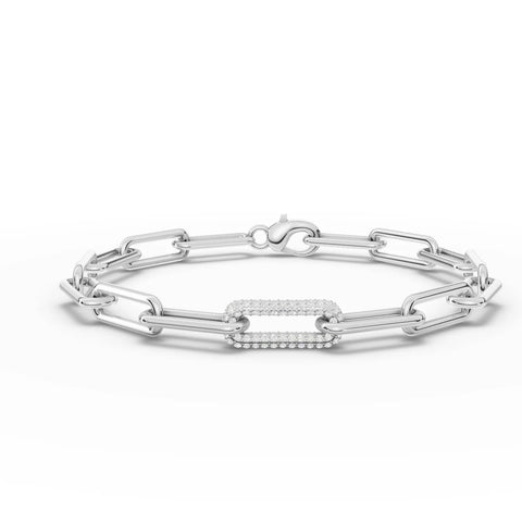 0.58CT Round Lab Diamond Chain Link Bracelet - Buvea Jewels