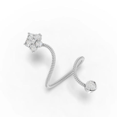 0.58CT Round Lab Diamond Spiral Fashion Ring - Buvea Jewels