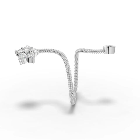 0.58CT Round Lab Diamond Spiral Fashion Ring - Buvea Jewels