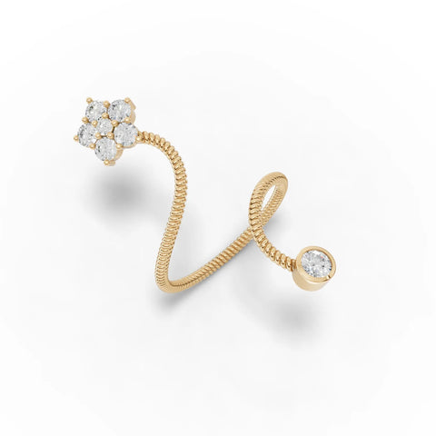 0.58CT Round Lab Diamond Spiral Fashion Ring - Buvea Jewels
