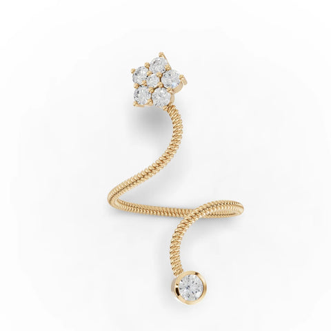 0.58CT Round Lab Diamond Spiral Fashion Ring - Buvea Jewels