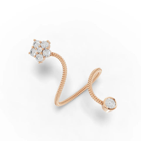 0.58CT Round Lab Diamond Spiral Fashion Ring - Buvea Jewels