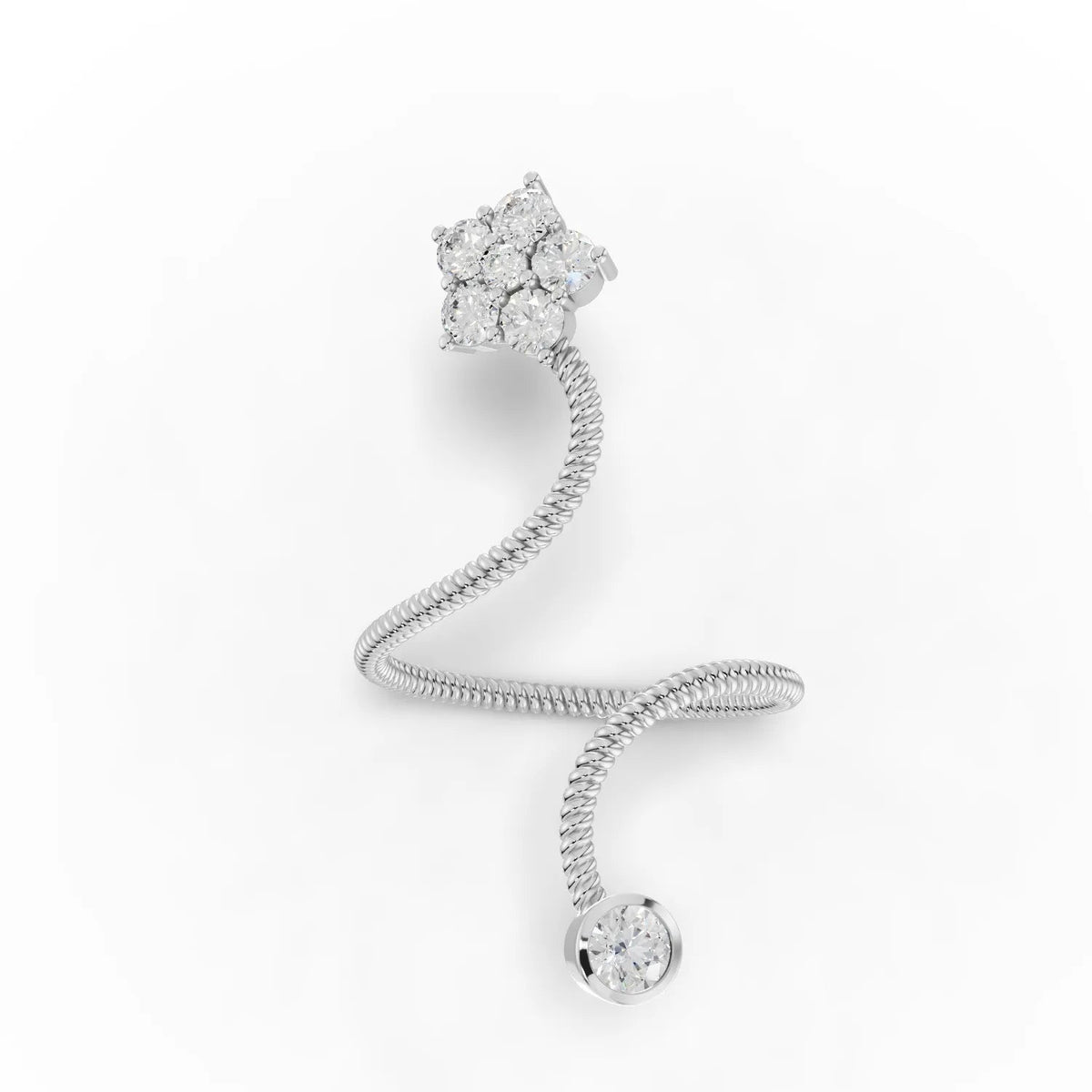 0.58CT Round Lab Diamond Spiral Fashion Ring - Buvea Jewels