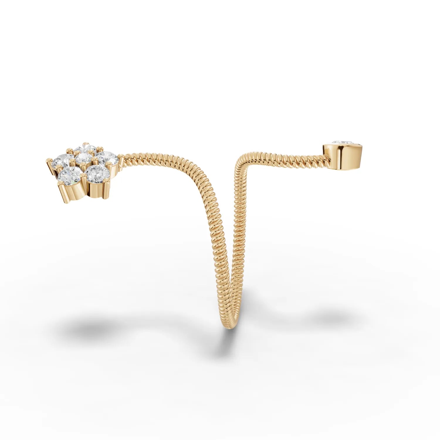 0.58CT Round Lab Diamond Spiral Fashion Ring - Buvea Jewels