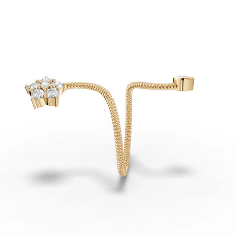 0.58CT Round Lab Diamond Spiral Fashion Ring - Buvea Jewels
